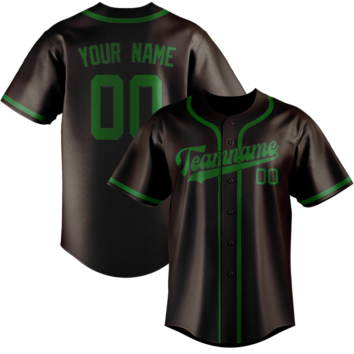 Custom Brown Emerald Green Baseball Jersey