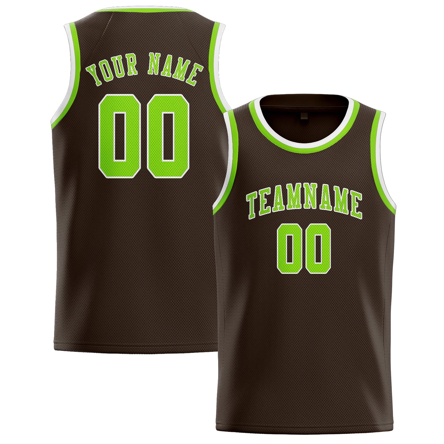Custom Brown Emerald Green Basketball Jersey