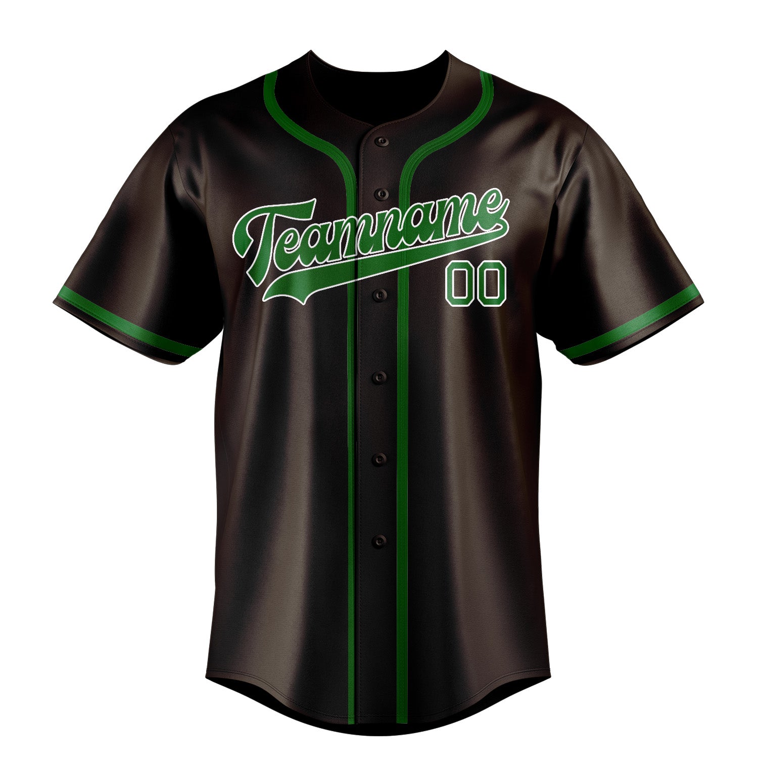 Custom Brown Emerald Green Baseball Jersey