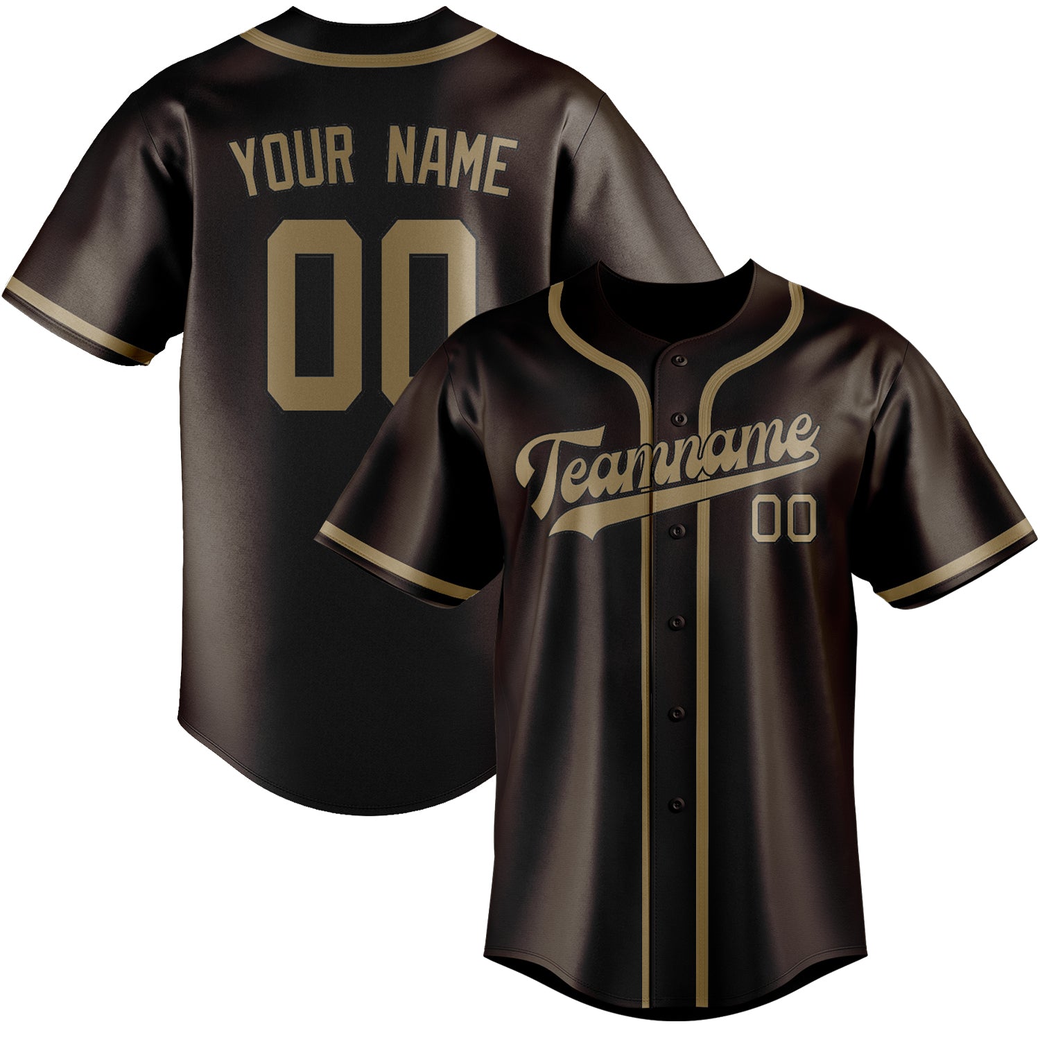 Custom Brown Light Khaki Baseball Jersey
