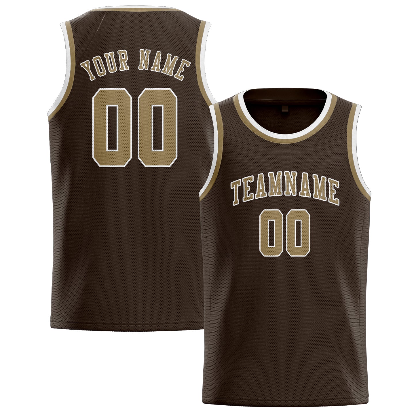 Custom Brown Light Khaki Basketball Jersey