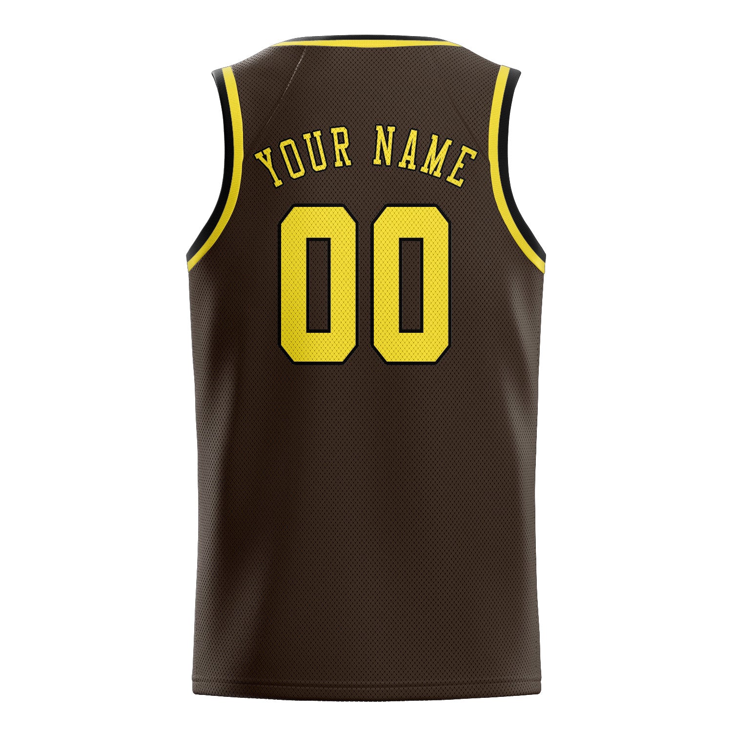 Custom Brown Light Yellow Basketball Jersey