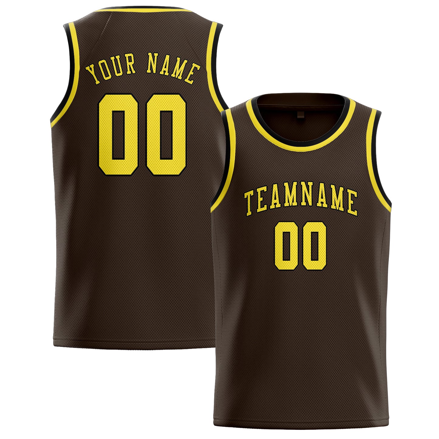 Custom Brown Light Yellow Basketball Jersey