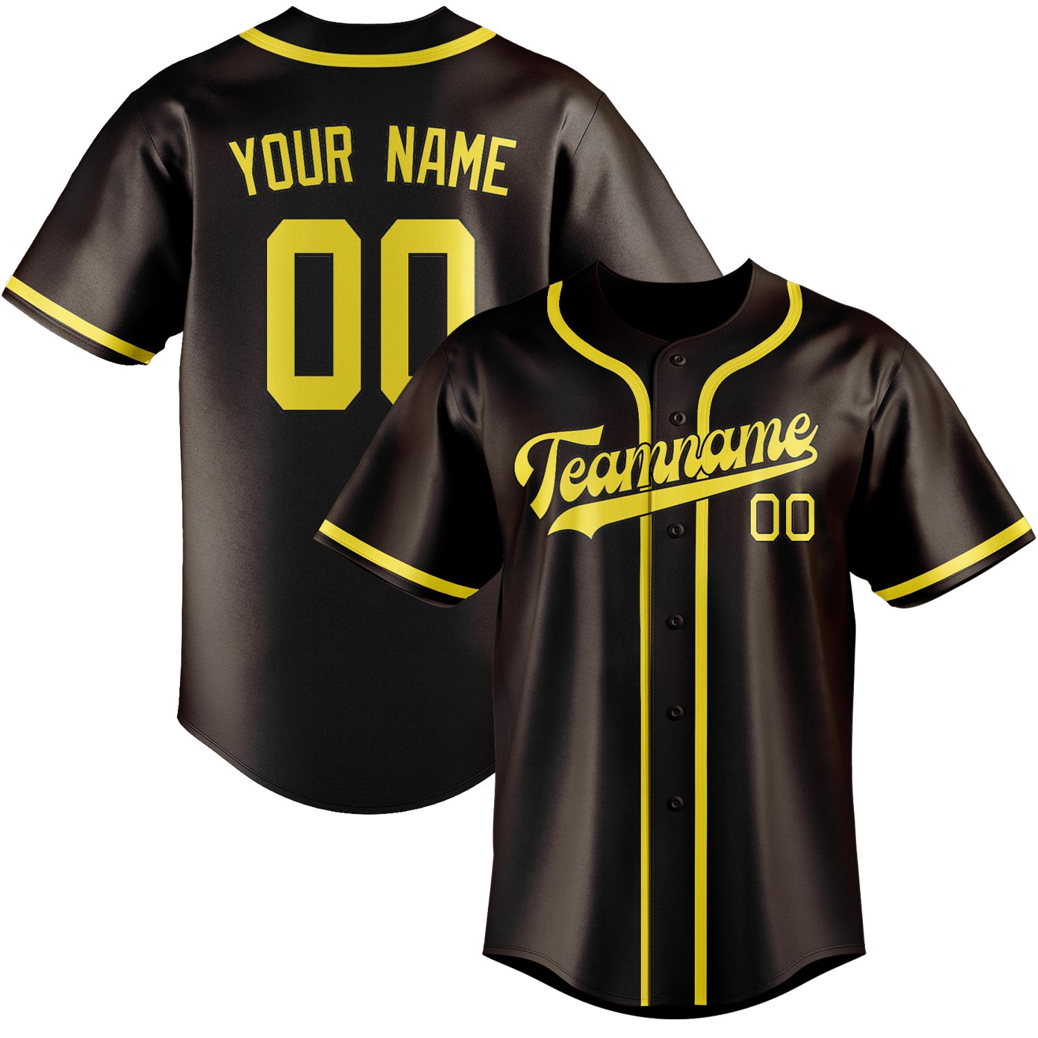 Custom Brown Light Yellow Baseball Jersey