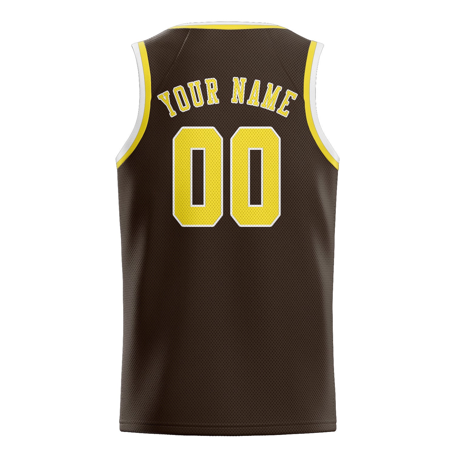 Custom Brown Light Yellow Basketball Jersey