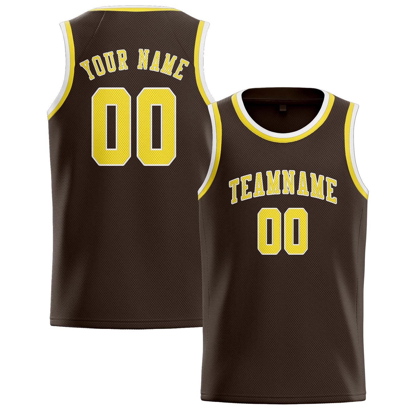 Custom Brown Light Yellow Basketball Jersey