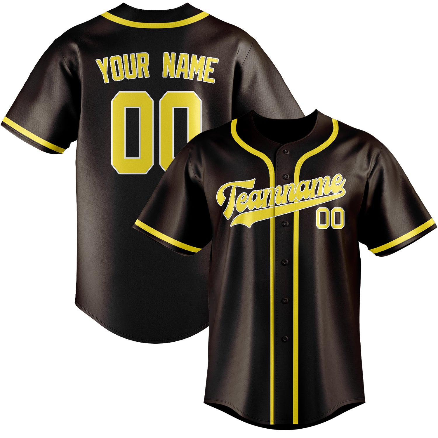 Custom Brown Light Yellow Baseball Jersey