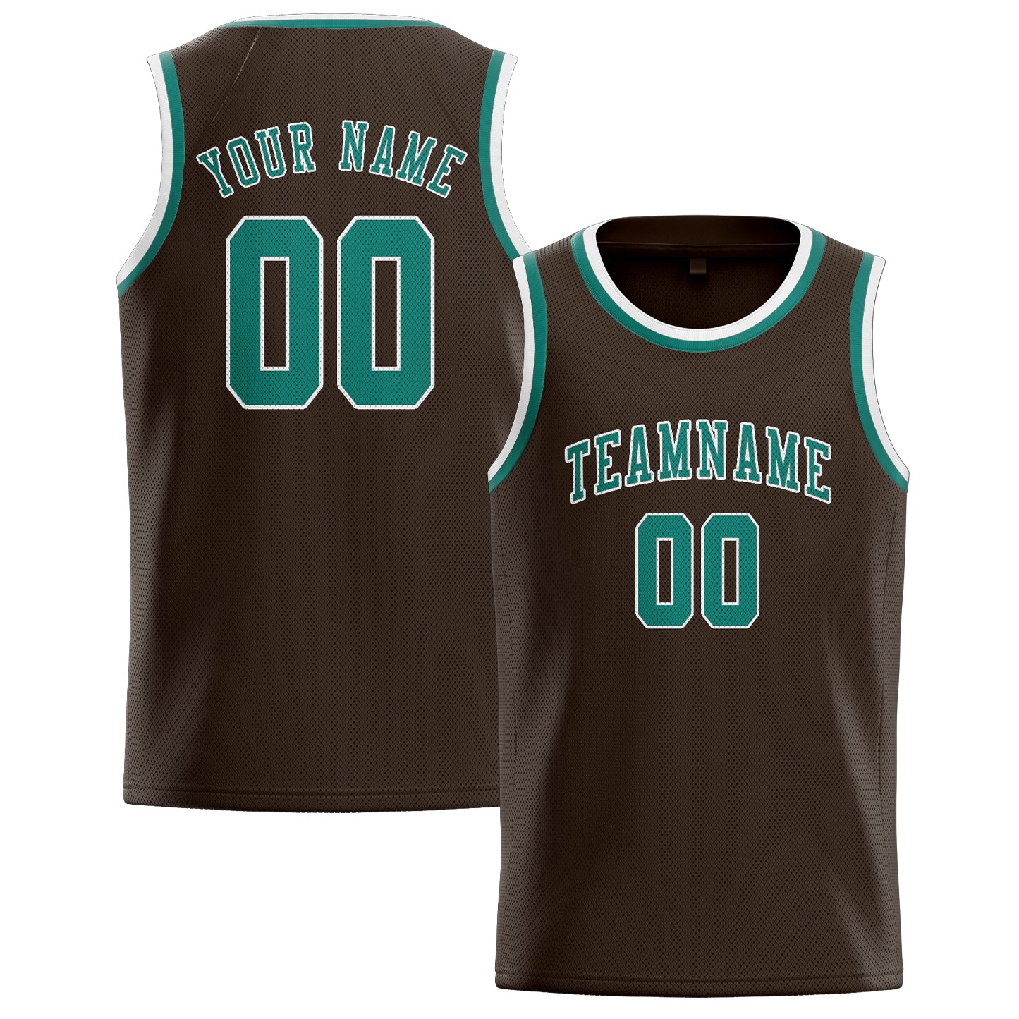 Custom Brown Blue Green Basketball Jersey