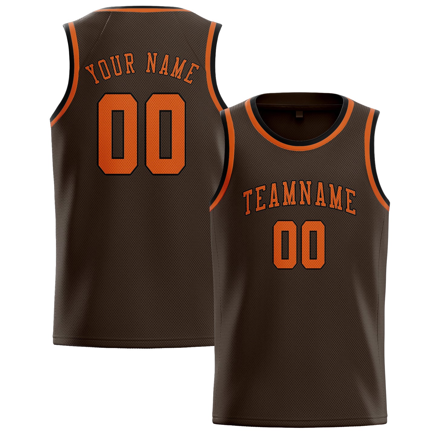 Custom Brown Orange Basketball Jersey