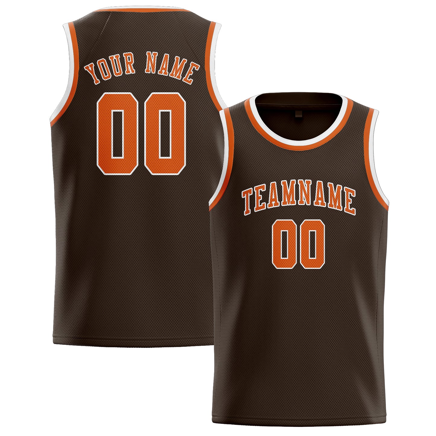 Custom Brown Orange Basketball Jersey