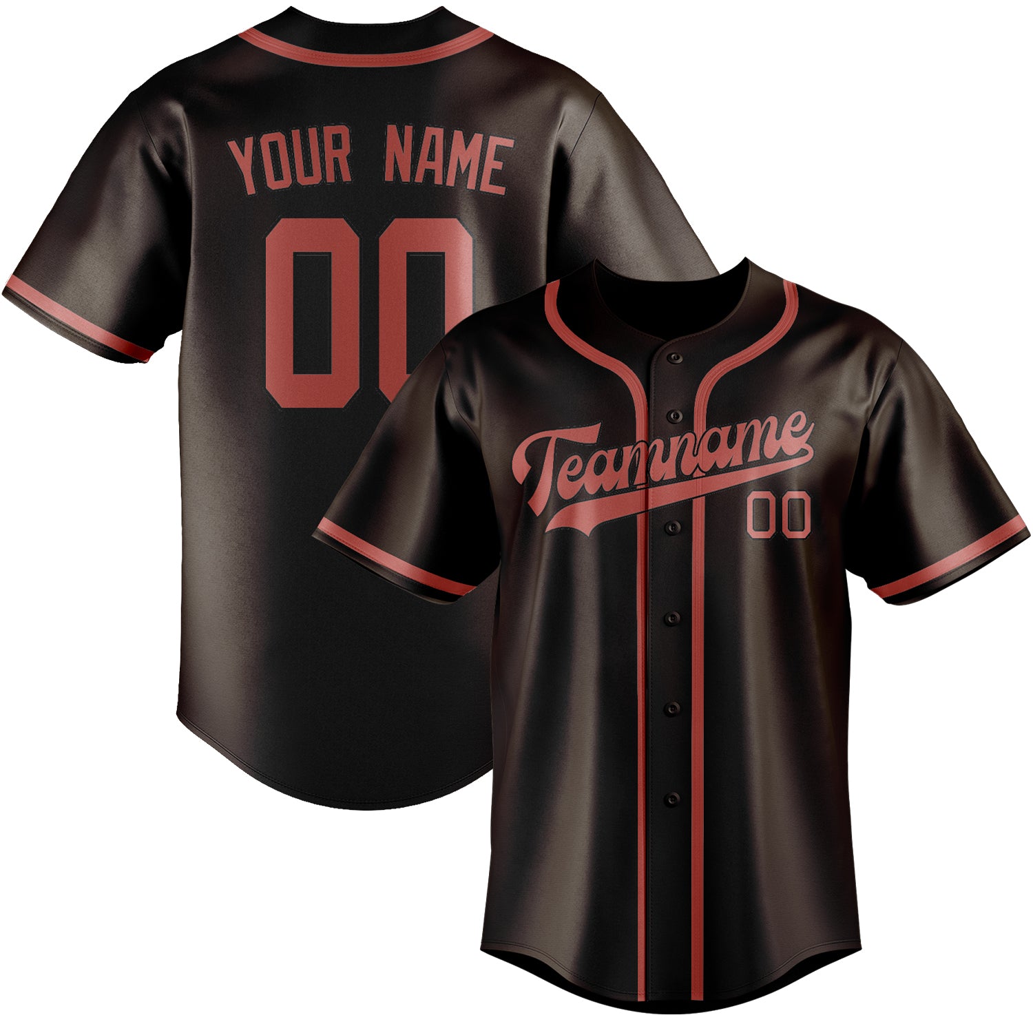 Custom Brown Copper Rose Baseball Jersey