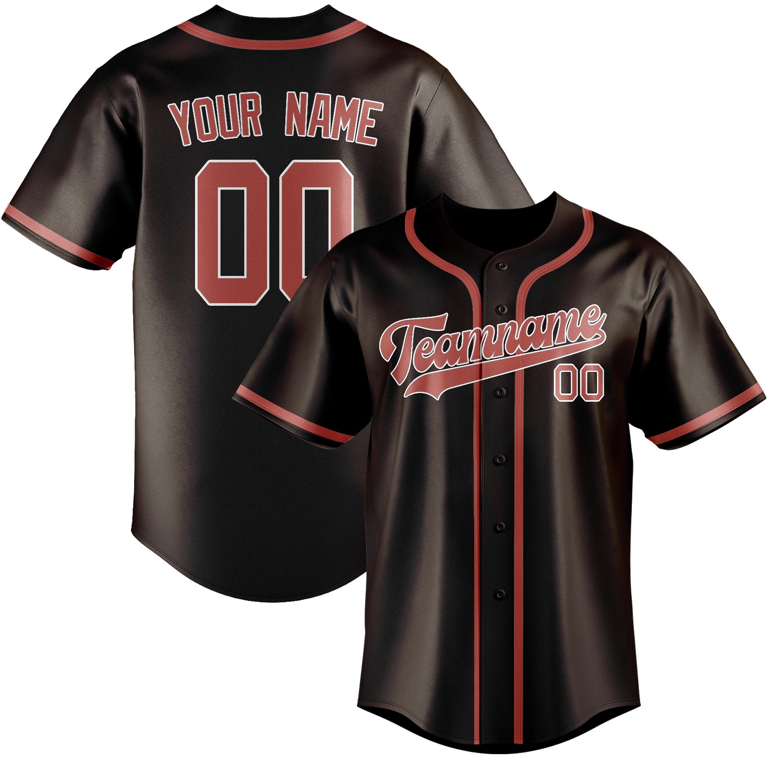 Custom Brown Copper Rose Baseball Jersey