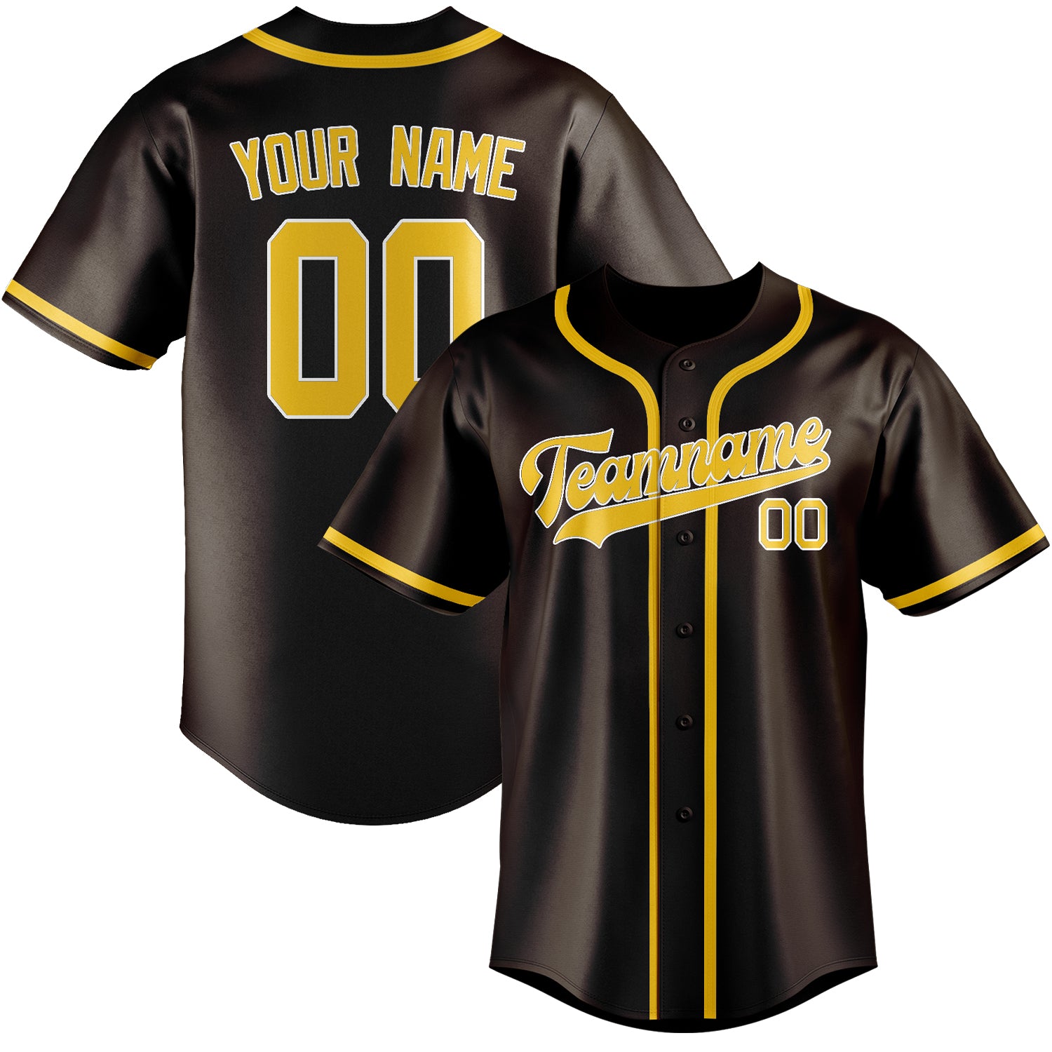 Custom Brown Gold Baseball Jersey