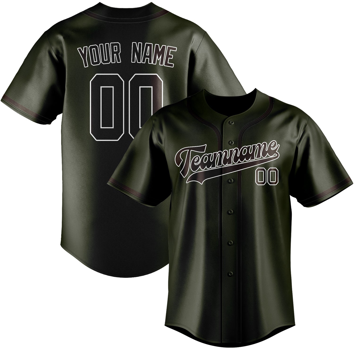 Custom Olive Brown Baseball Jersey