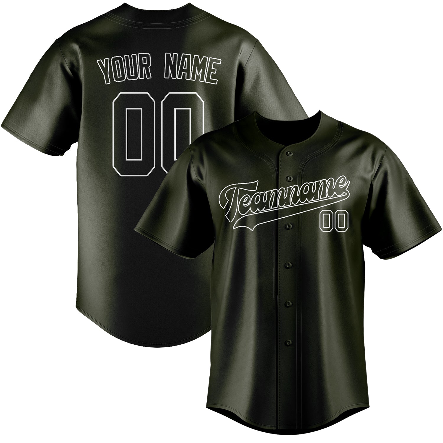 Custom Olive White Baseball Jersey