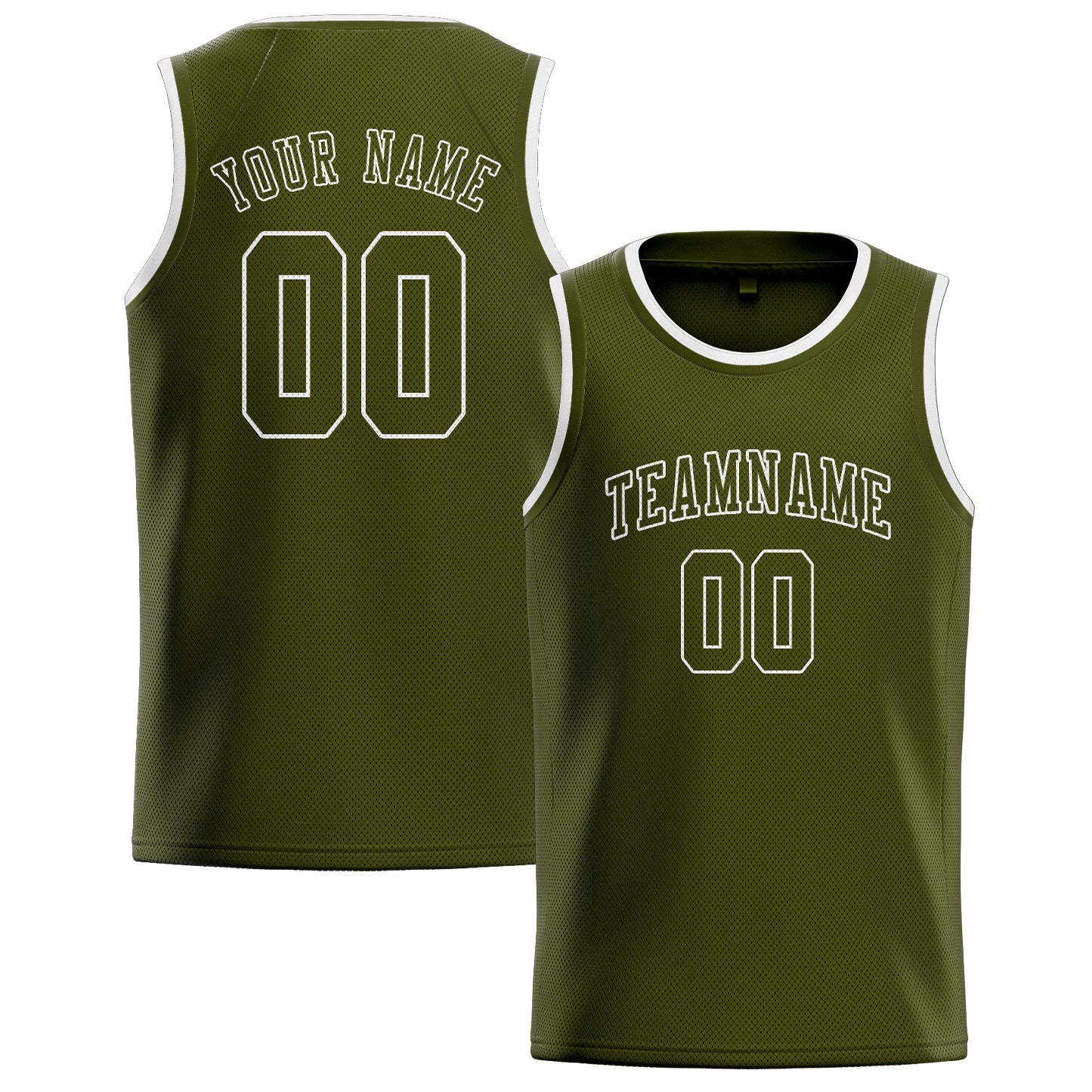 Custom Olive Olive Basketball Jersey
