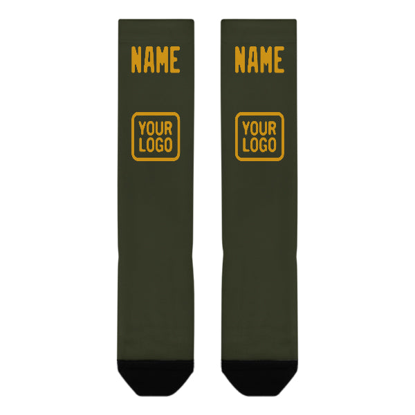 Custom Olive Yellow Knee-High Sock