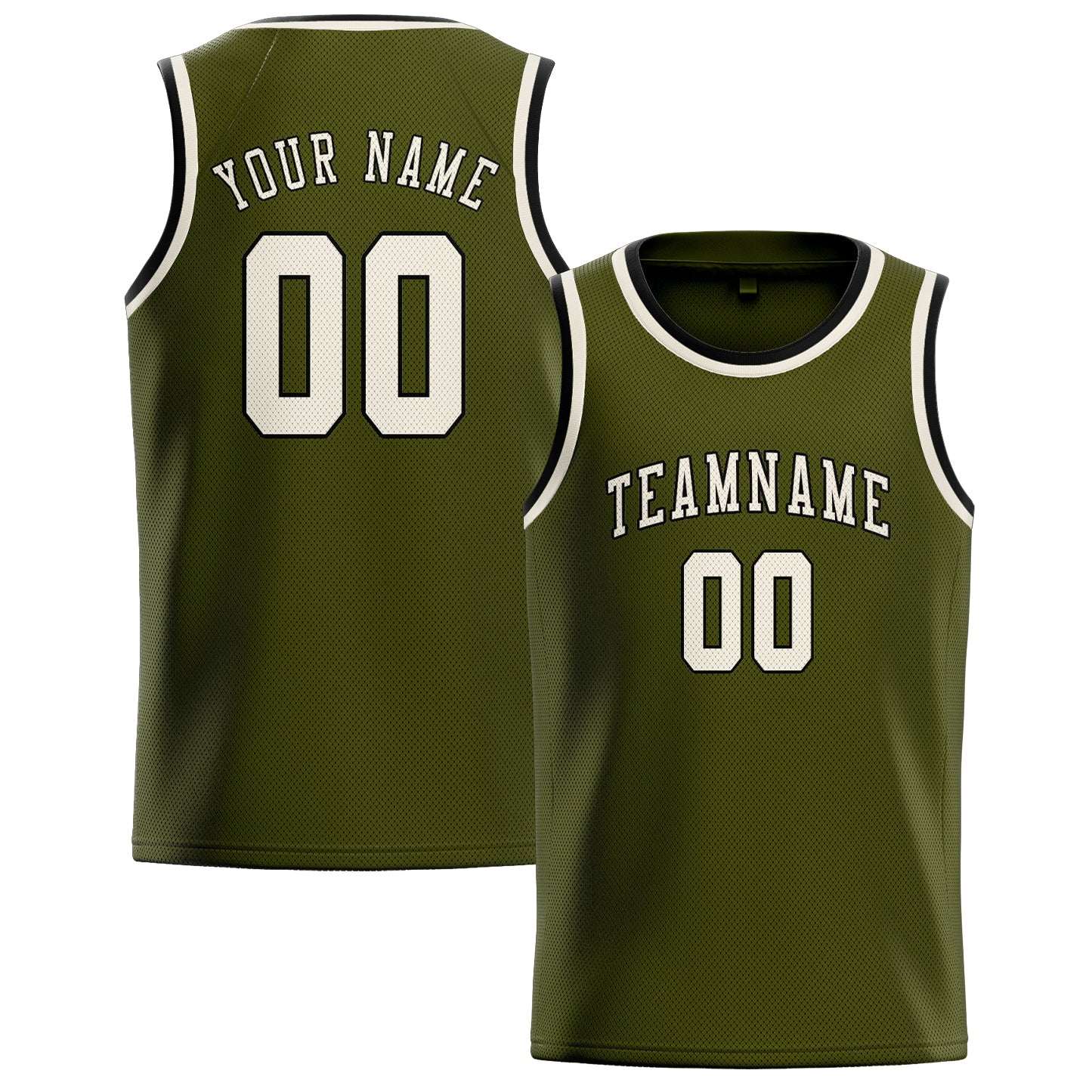 Custom Olive Cream Basketball Jersey