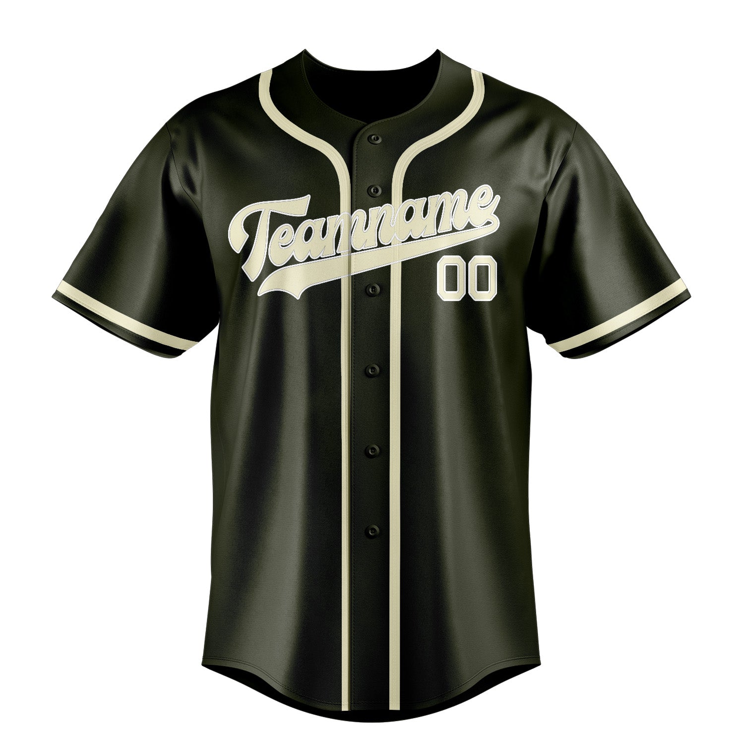 Custom Olive Cream Baseball Jersey