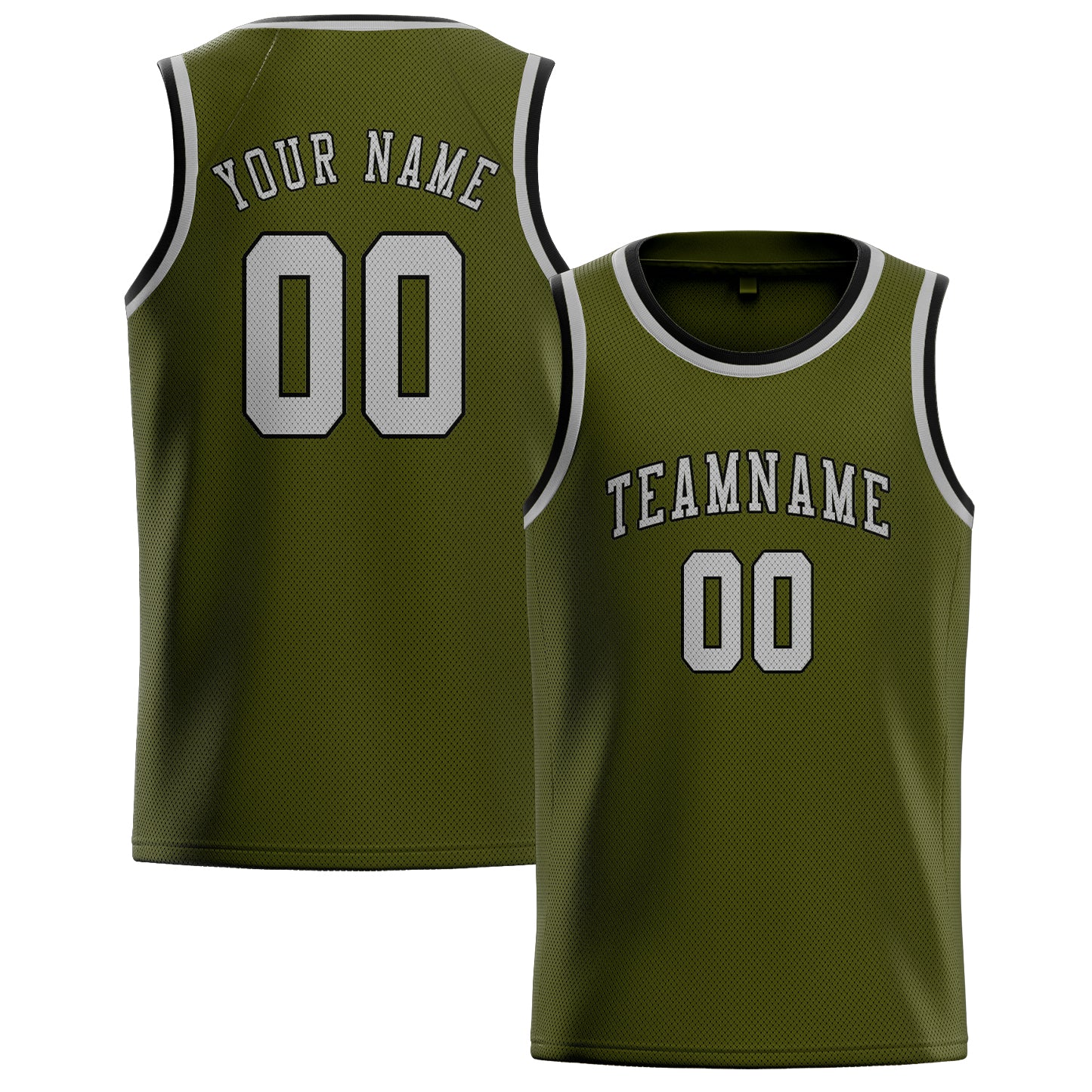 Custom Olive Gray Basketball Jersey