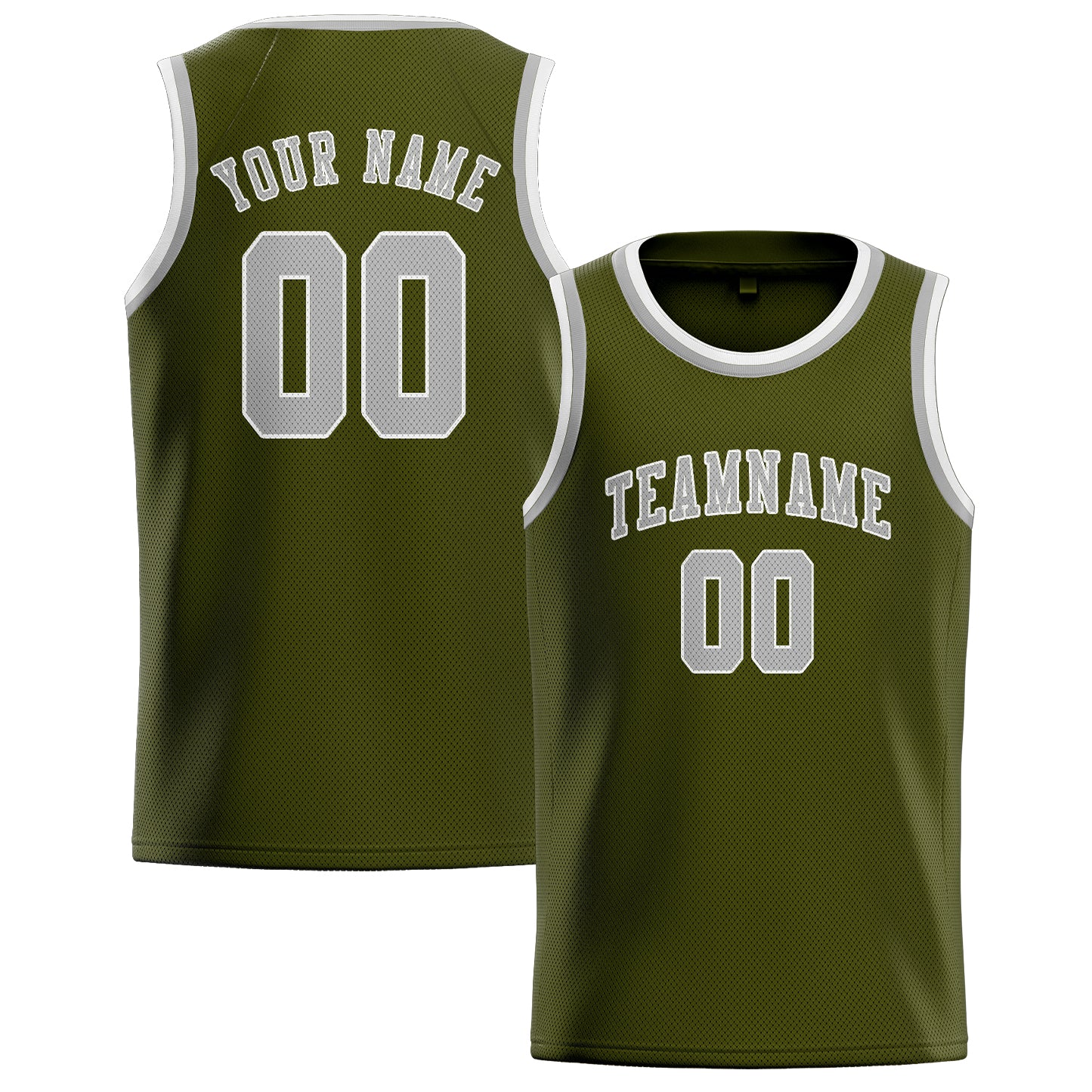 Custom Olive Gray Basketball Jersey