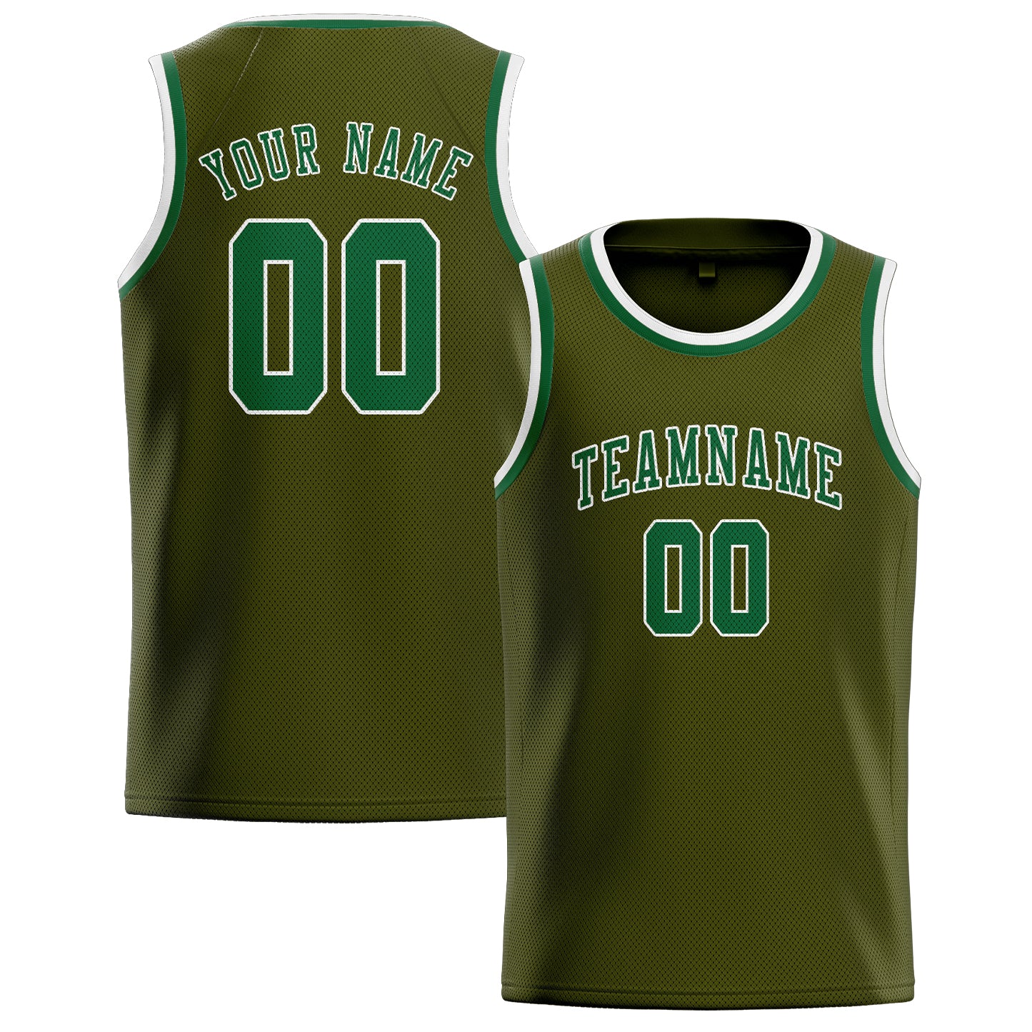 Custom Olive Green Basketball Jersey