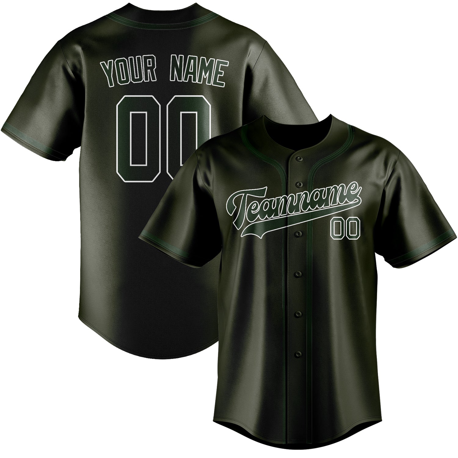Custom Olive Dark Green Baseball Jersey