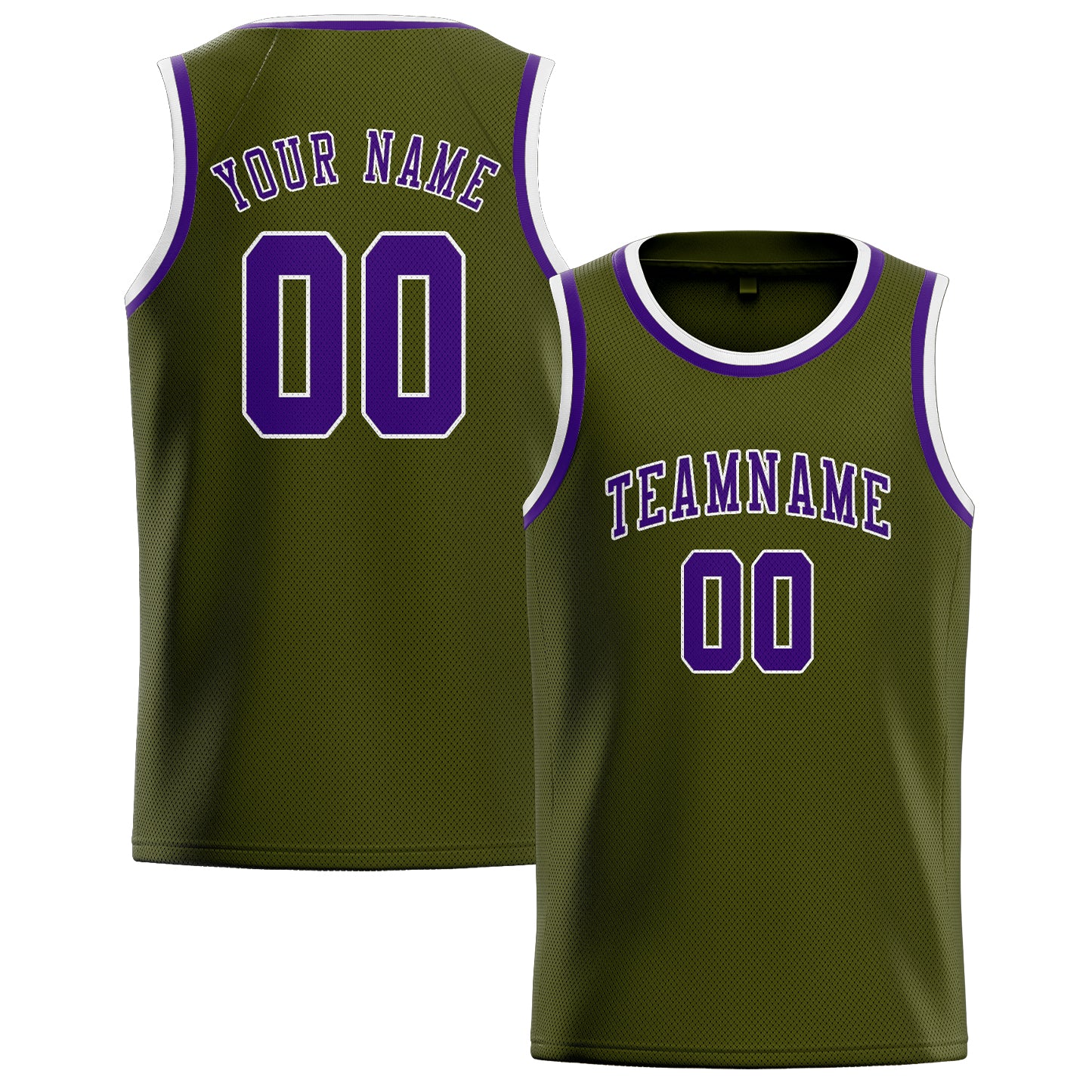 Custom Olive Purple Basketball Jersey