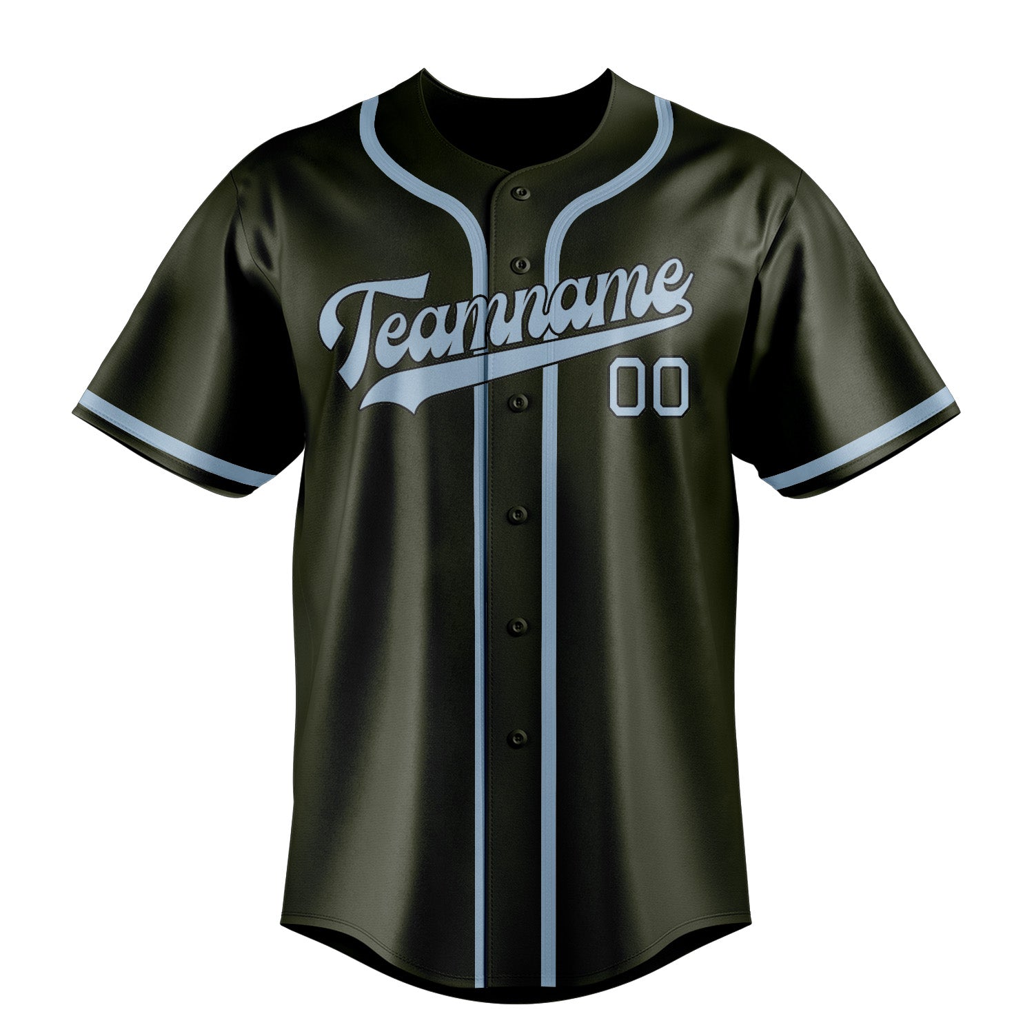 Custom Olive Light Blue Baseball Jersey