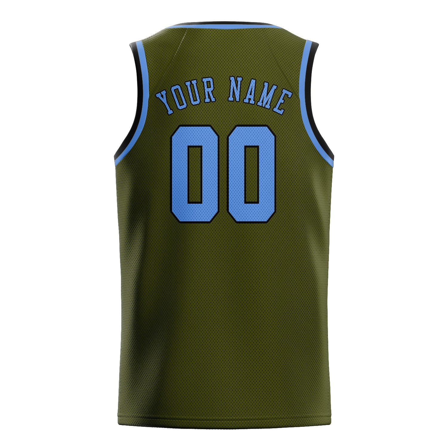 Custom Olive Light Blue Basketball Jersey