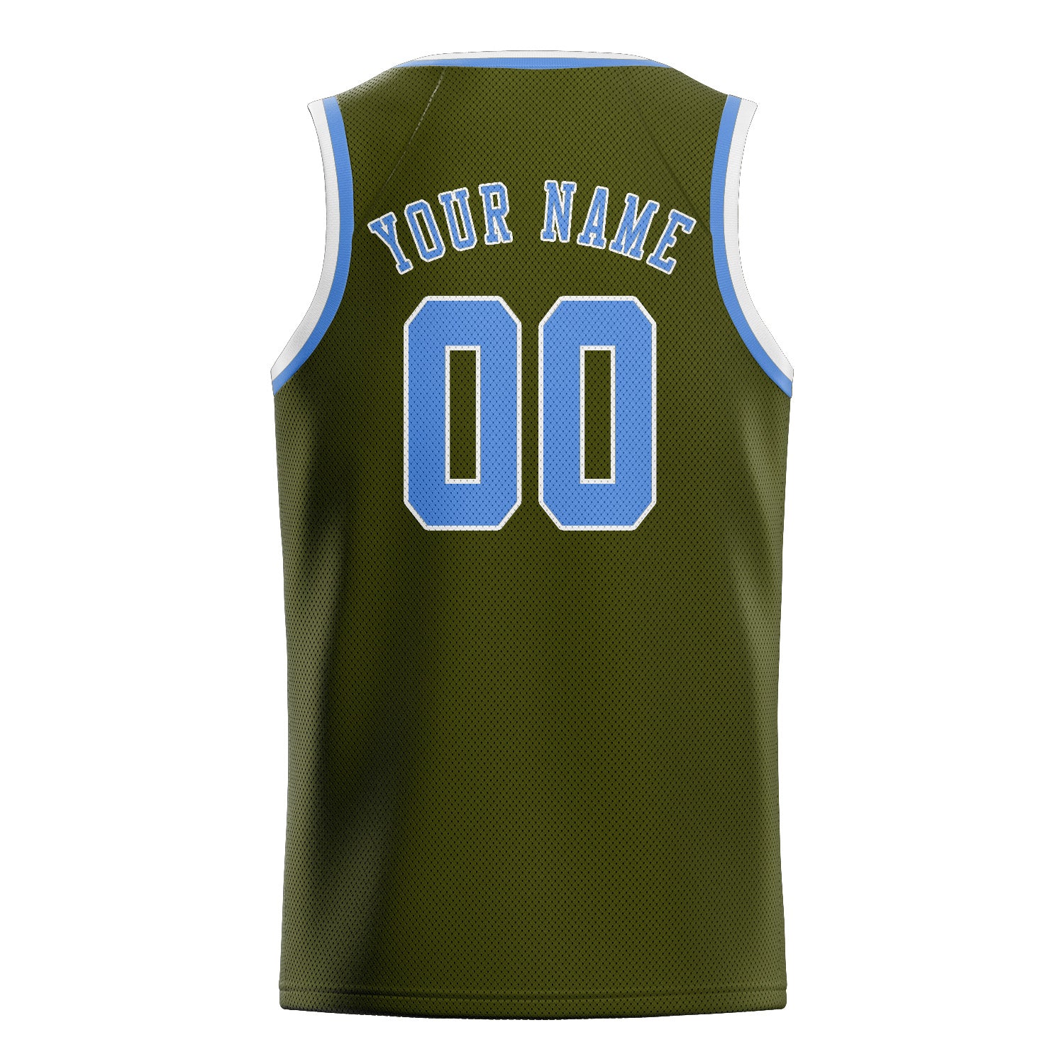 Custom Olive Light Blue Basketball Jersey