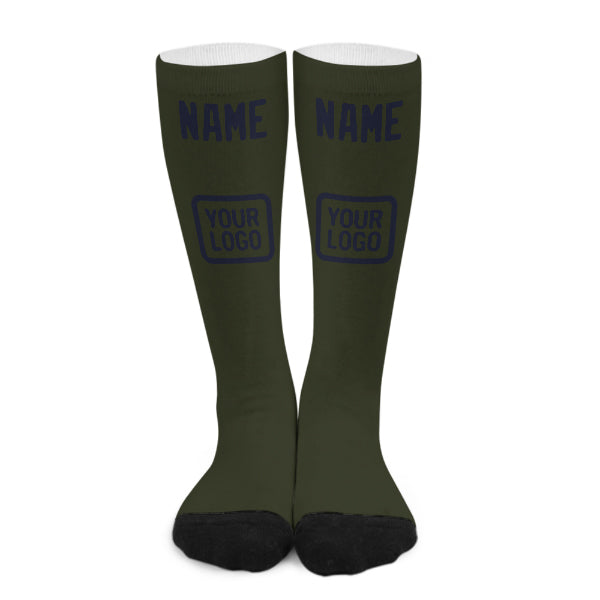 Custom Olive Navy Knee-High Sock