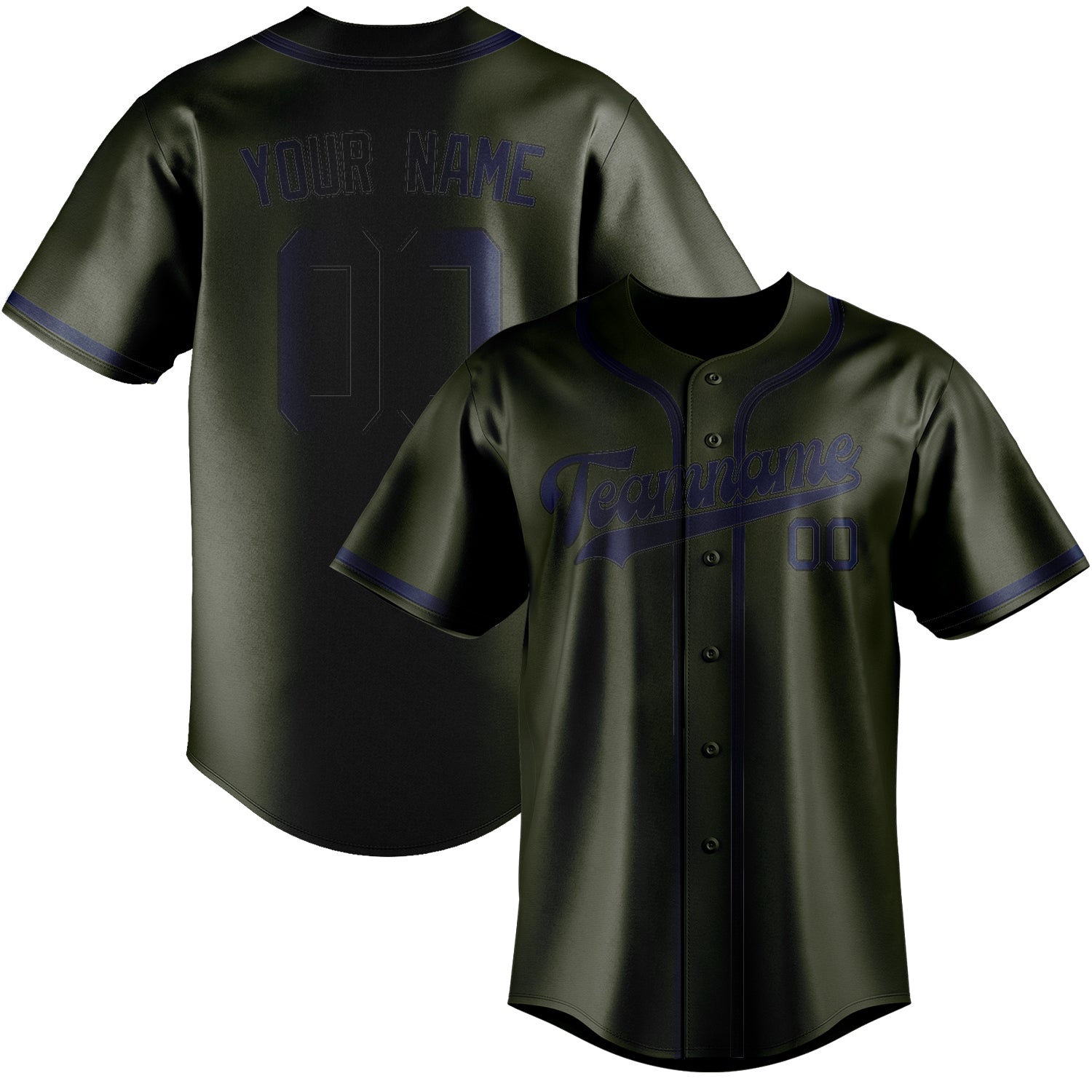 Custom Olive Blue Baseball Jersey