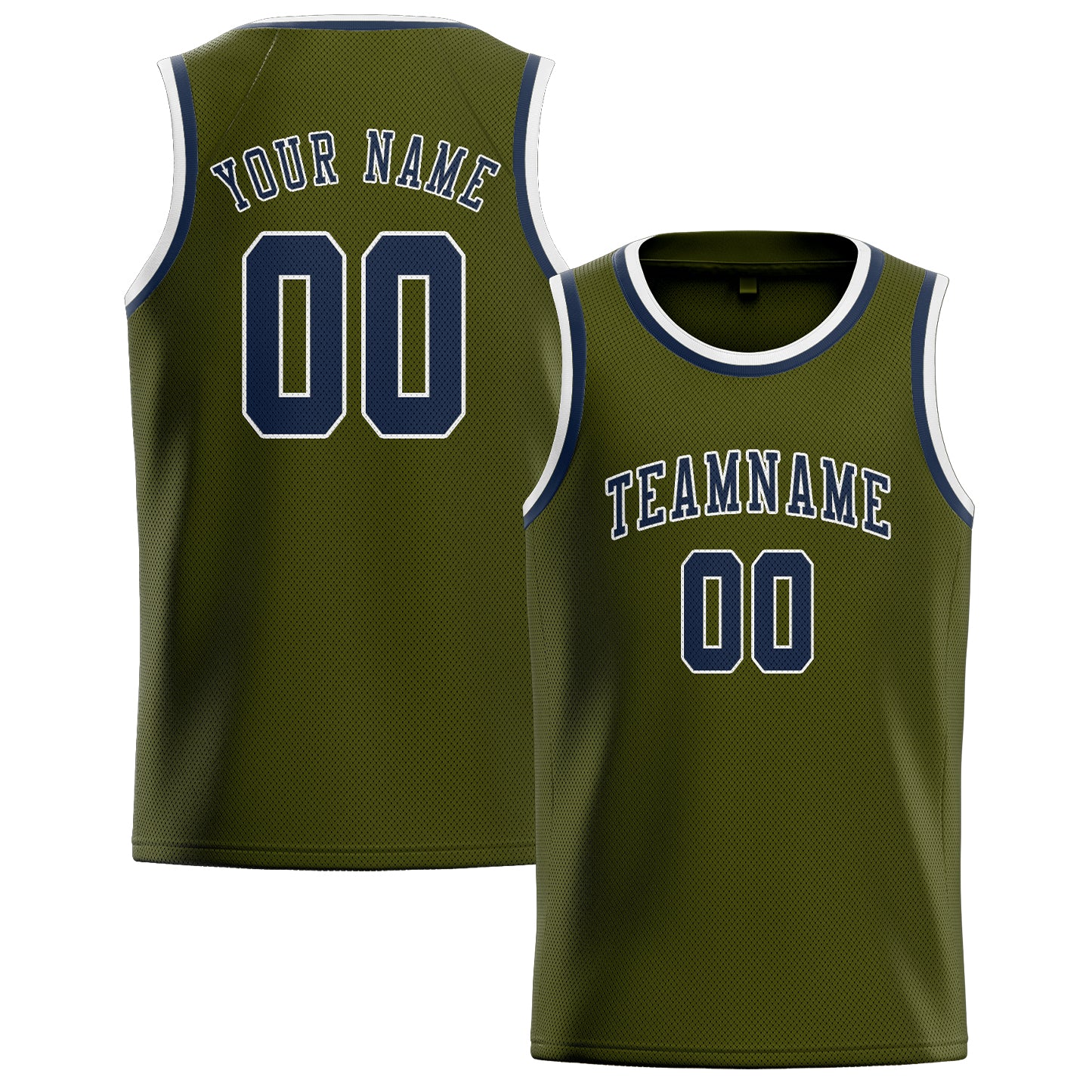 Custom Olive Blue Basketball Jersey