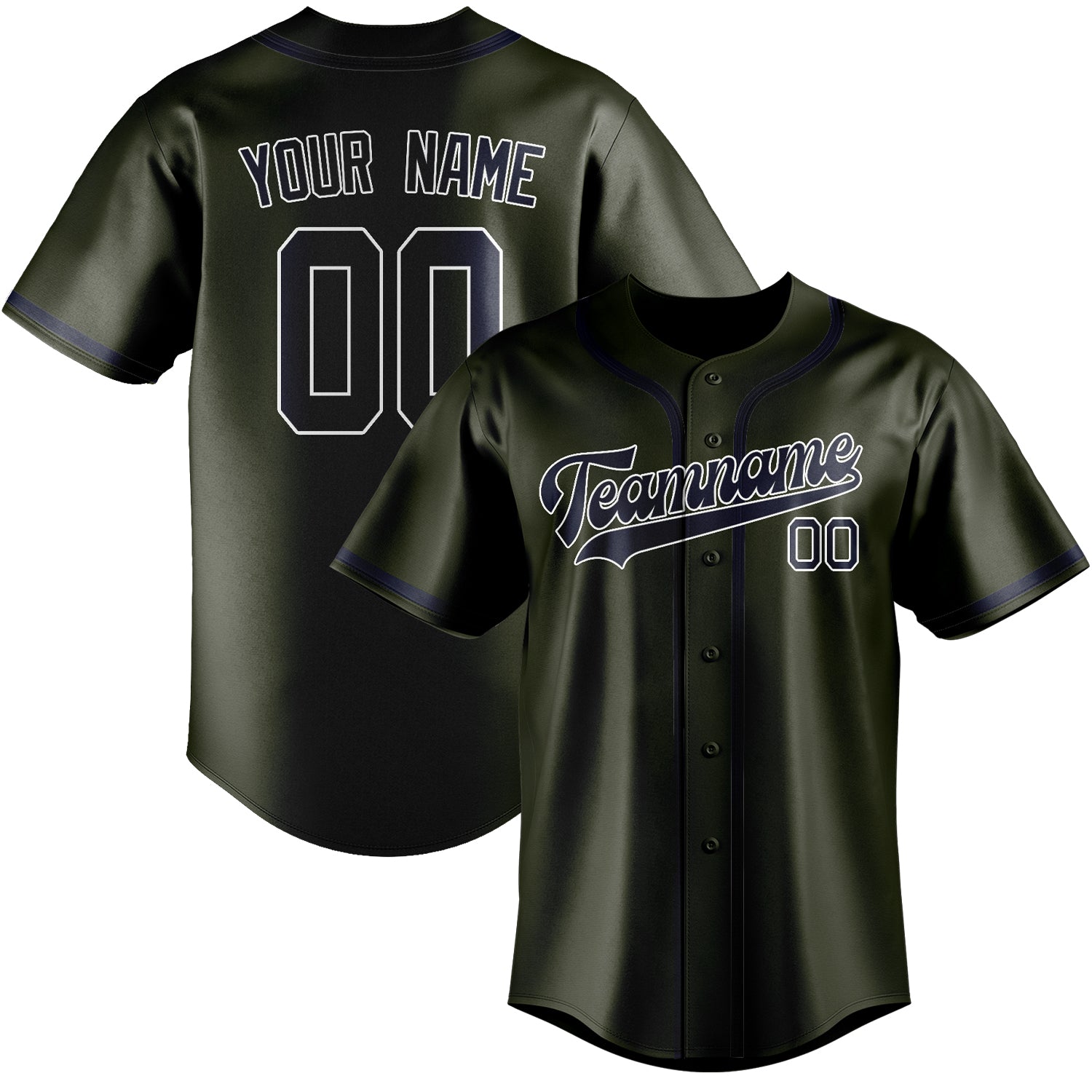 Custom Olive Navy Baseball Jersey