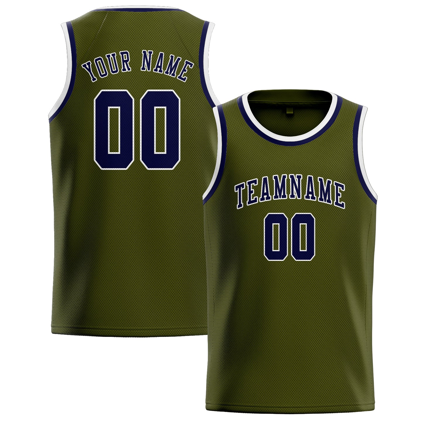 Custom Olive Navy Basketball Jersey
