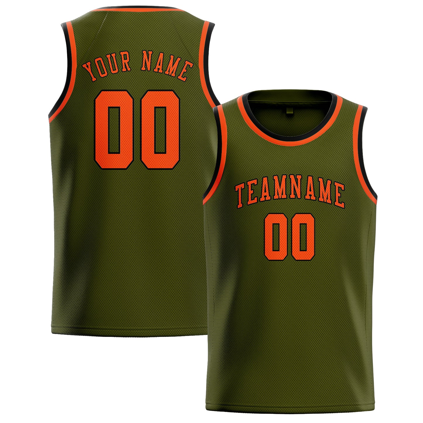 Custom Olive Orange Red Basketball Jersey