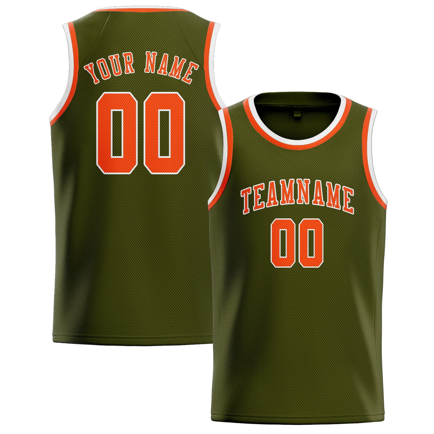 Custom Olive Orange Red Basketball Jersey