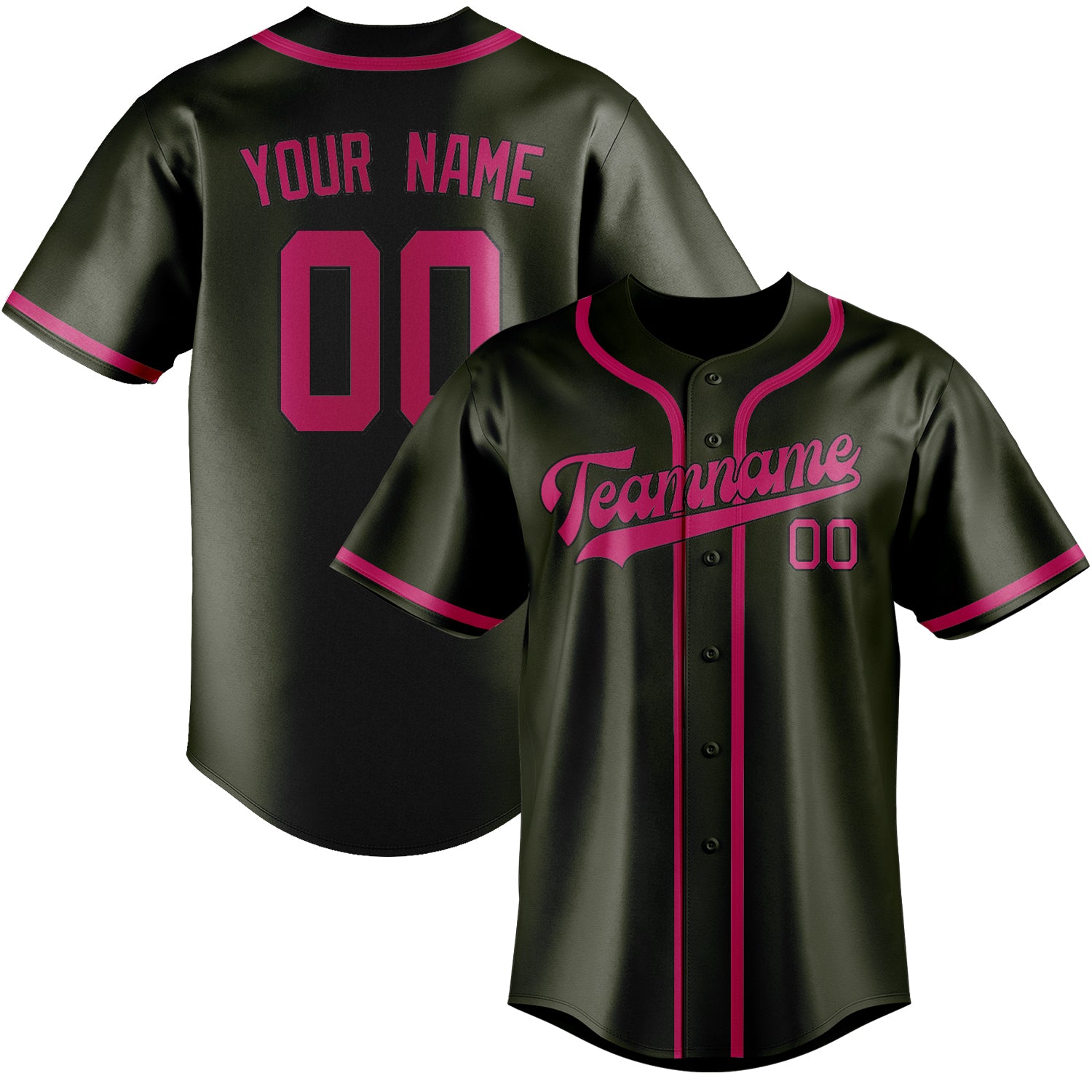 Custom Olive Pink Baseball Jersey