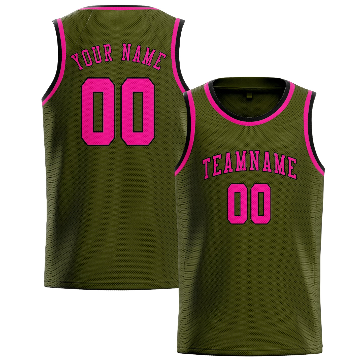Custom Olive Pink Basketball Jersey