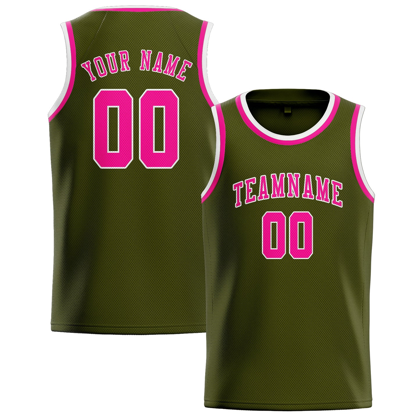 Custom Olive Pink Basketball Jersey