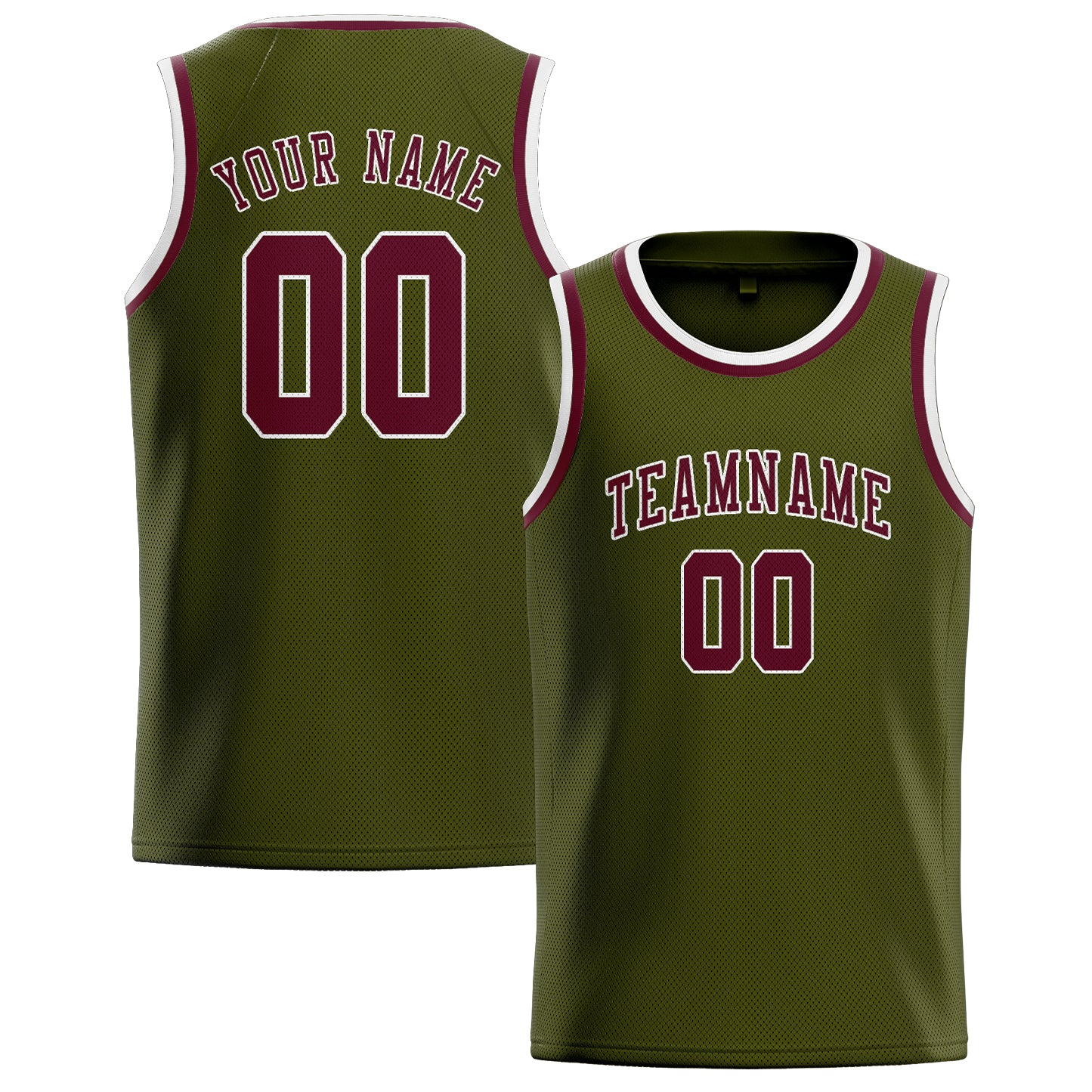 Custom Olive Crimson Red Basketball Jersey
