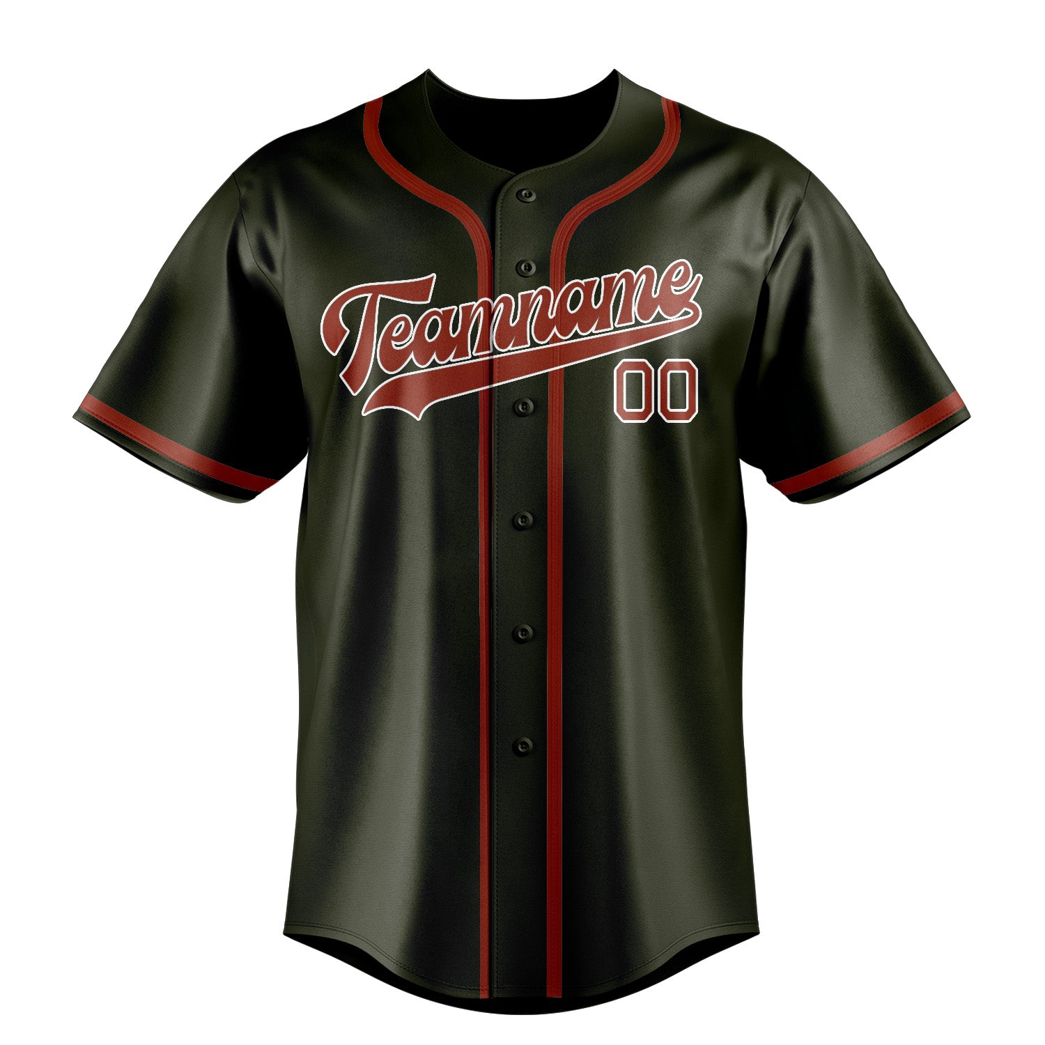 Custom Olive Coral Red Baseball Jersey