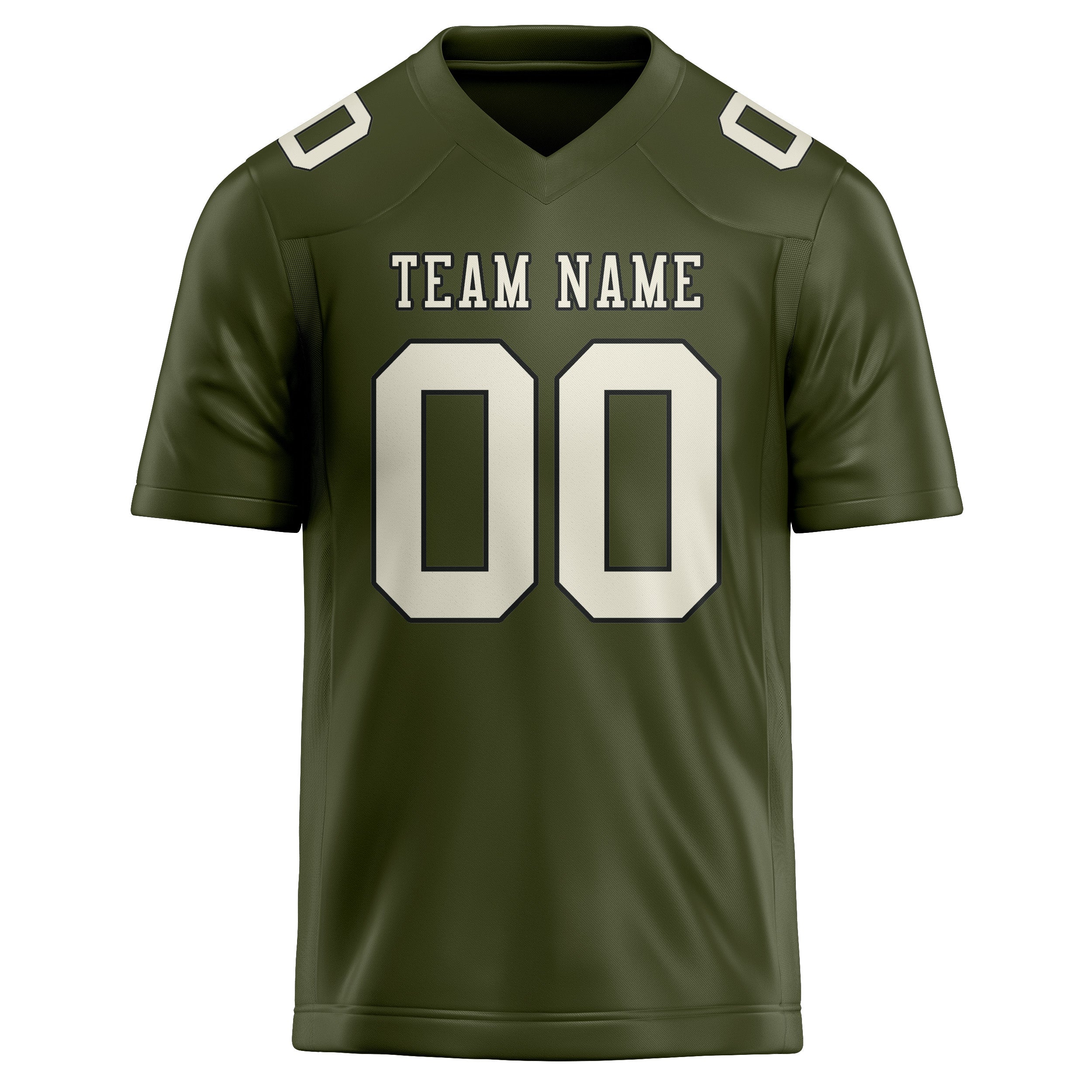 Custom Olive Cream Football Jersey