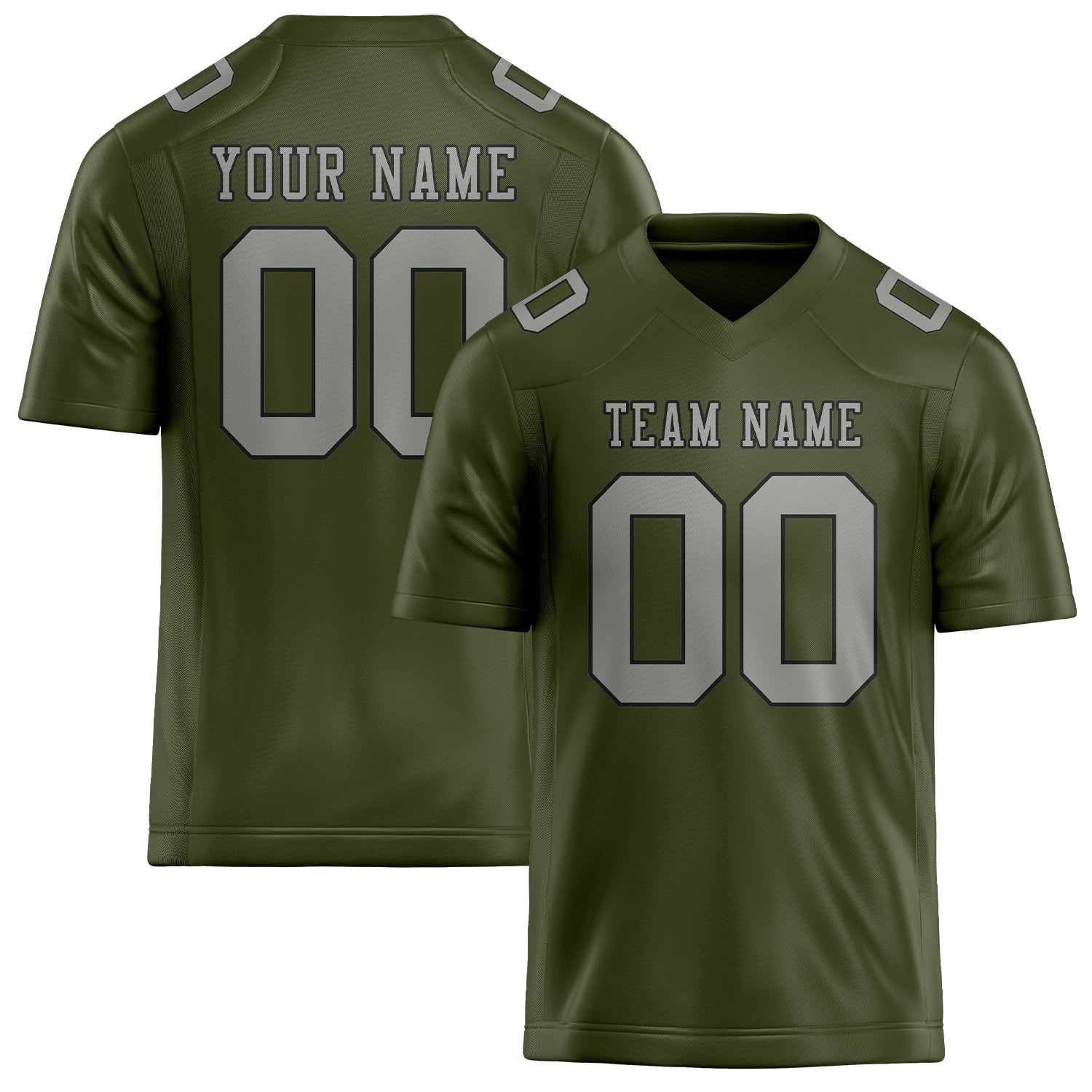 Custom Olive Gray Football Jersey