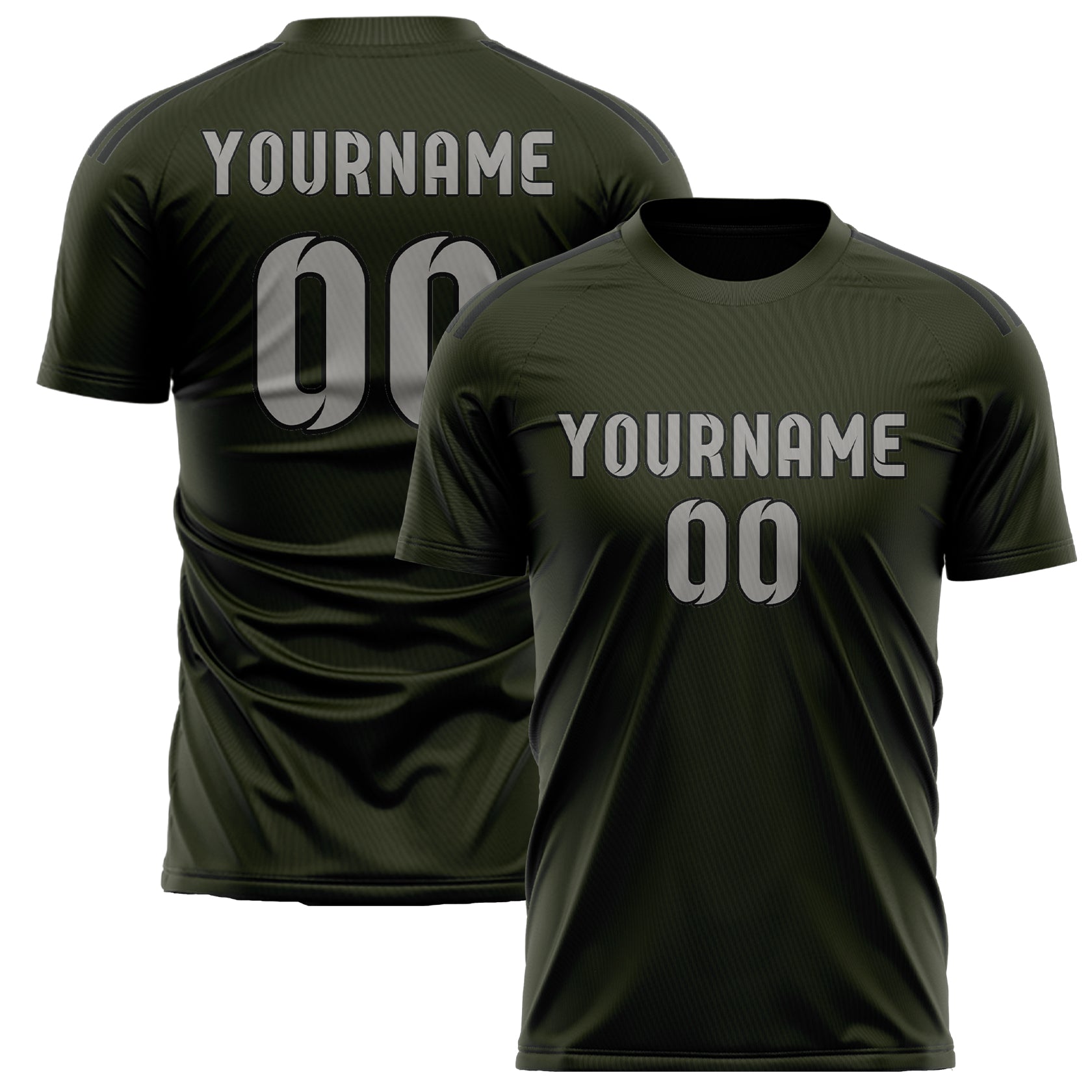 Custom Olive Gray Soccer Jersey