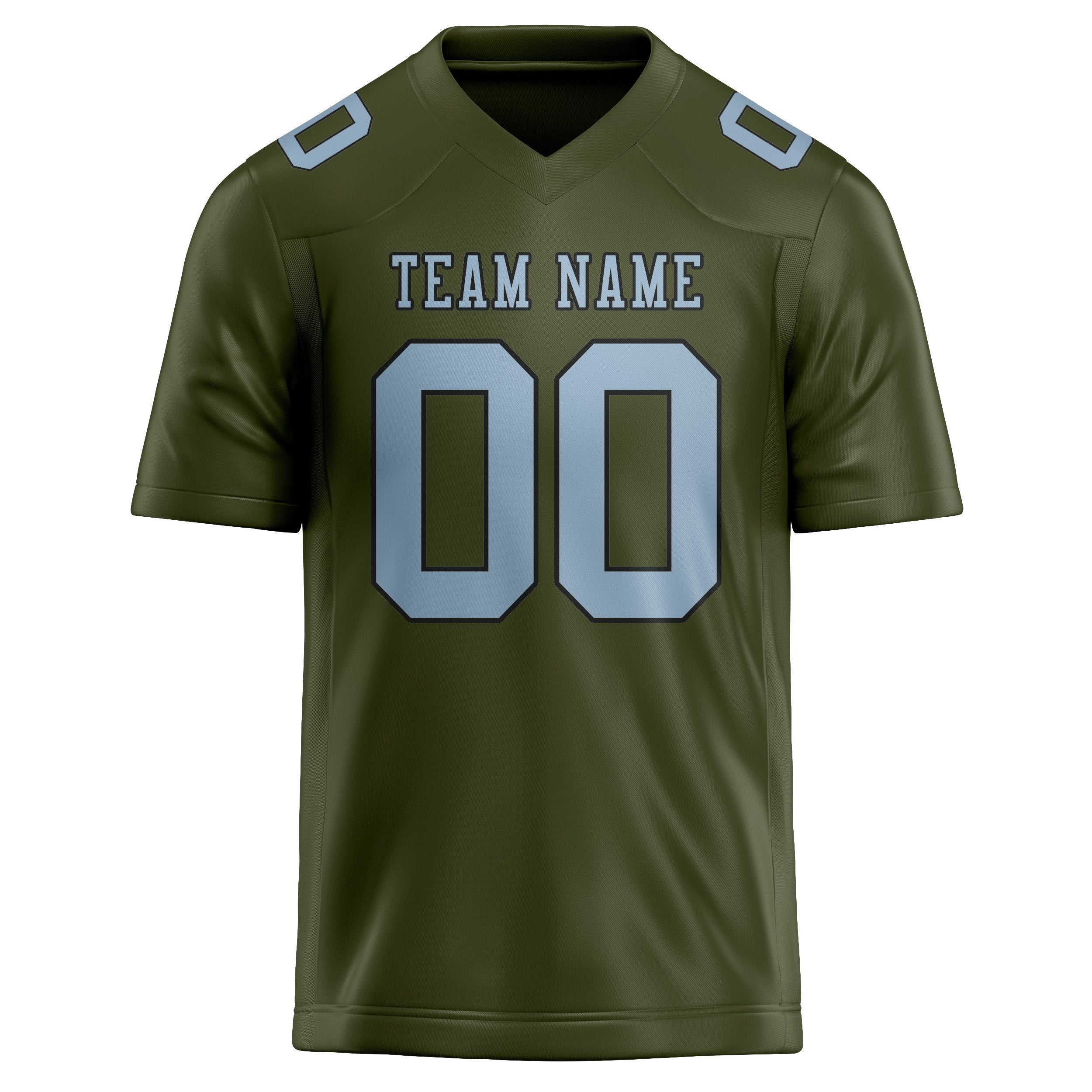 Custom Olive Light Blue Football Jersey