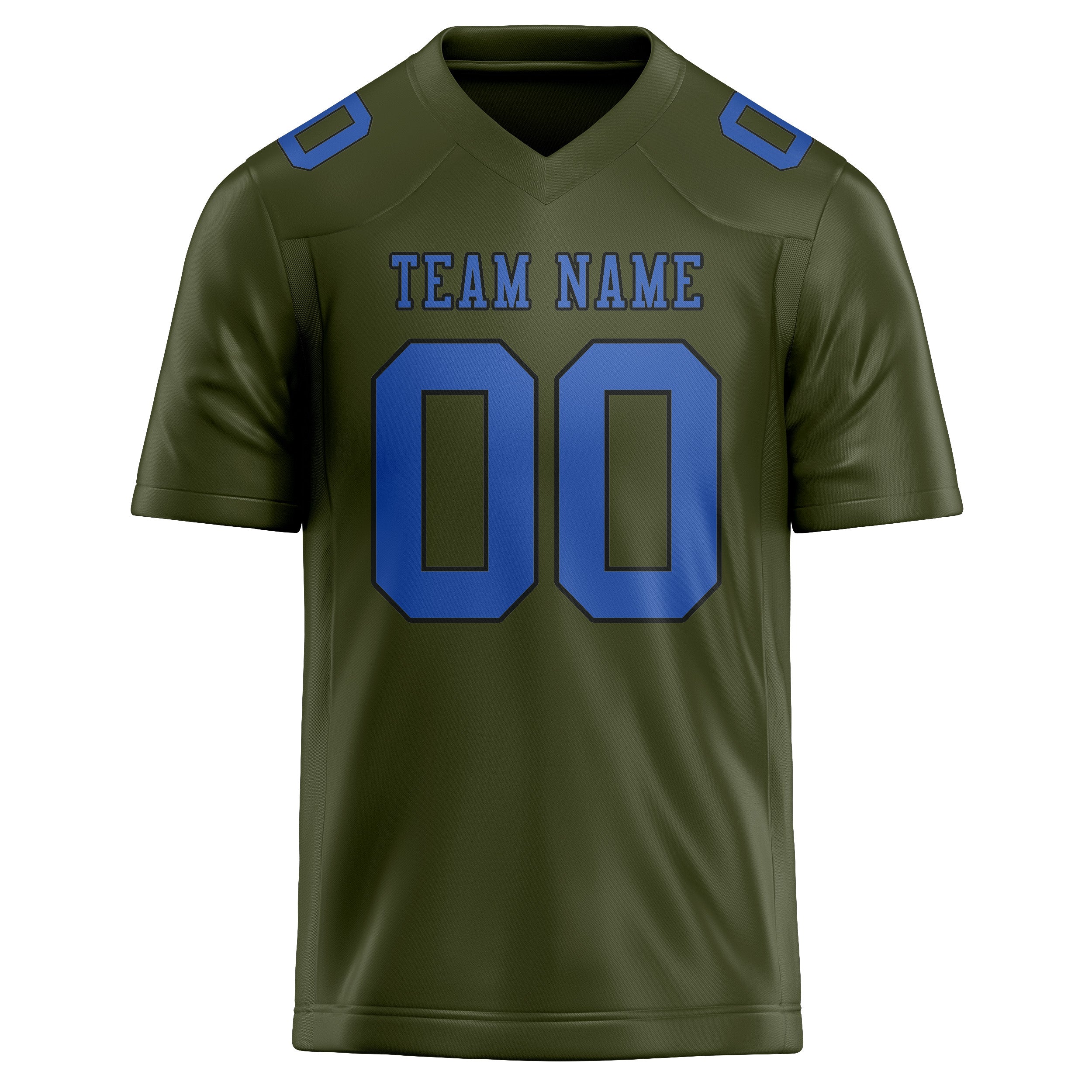 Custom Olive Sky Blue Football Jersey