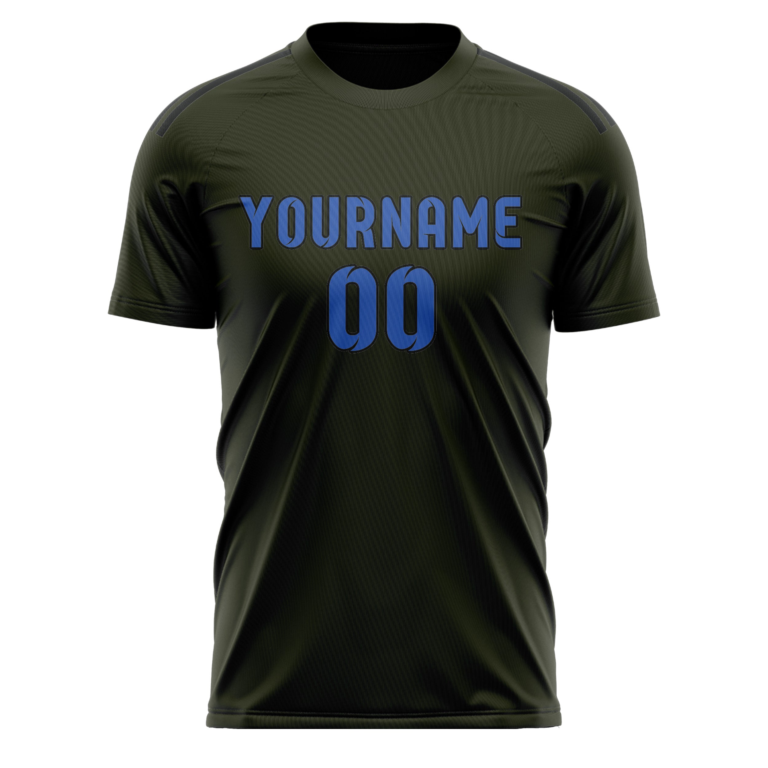 Custom Olive Sky Blue Soccer Jersey