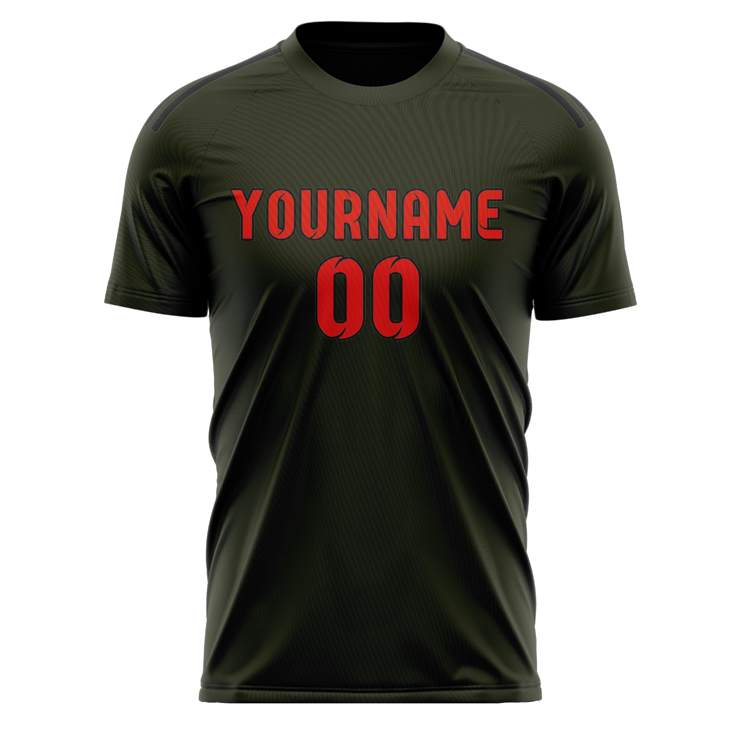 Custom Olive Orange Red Soccer Jersey